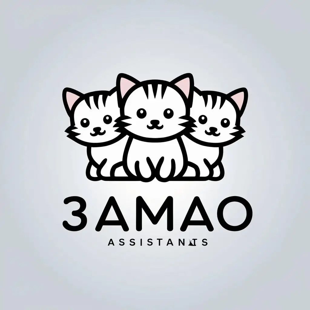 LOGO-Design-For-3AMAO-Minimalistic-Vector-Design-with-Three-Kitten-Assistants