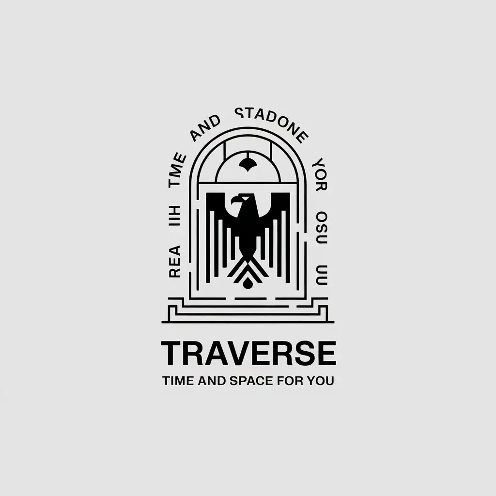 LOGO-Design-For-Traverse-Time-and-Space-Eagle-and-Handkerchief-Minimalistic-Vector-Design