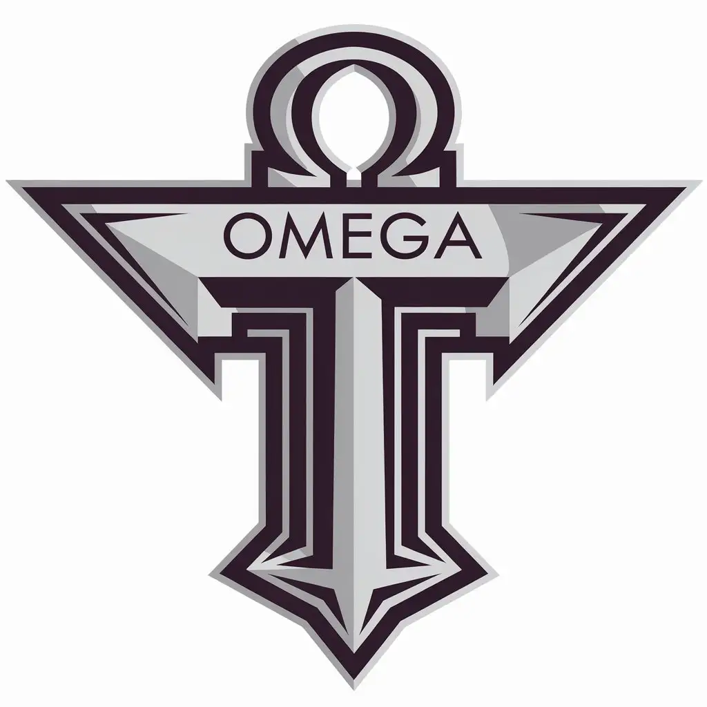 a vector logo design,with the text "omega T", main symbol:the omega symbol and letter T,Moderate,be used in Entertainment industry,clear background