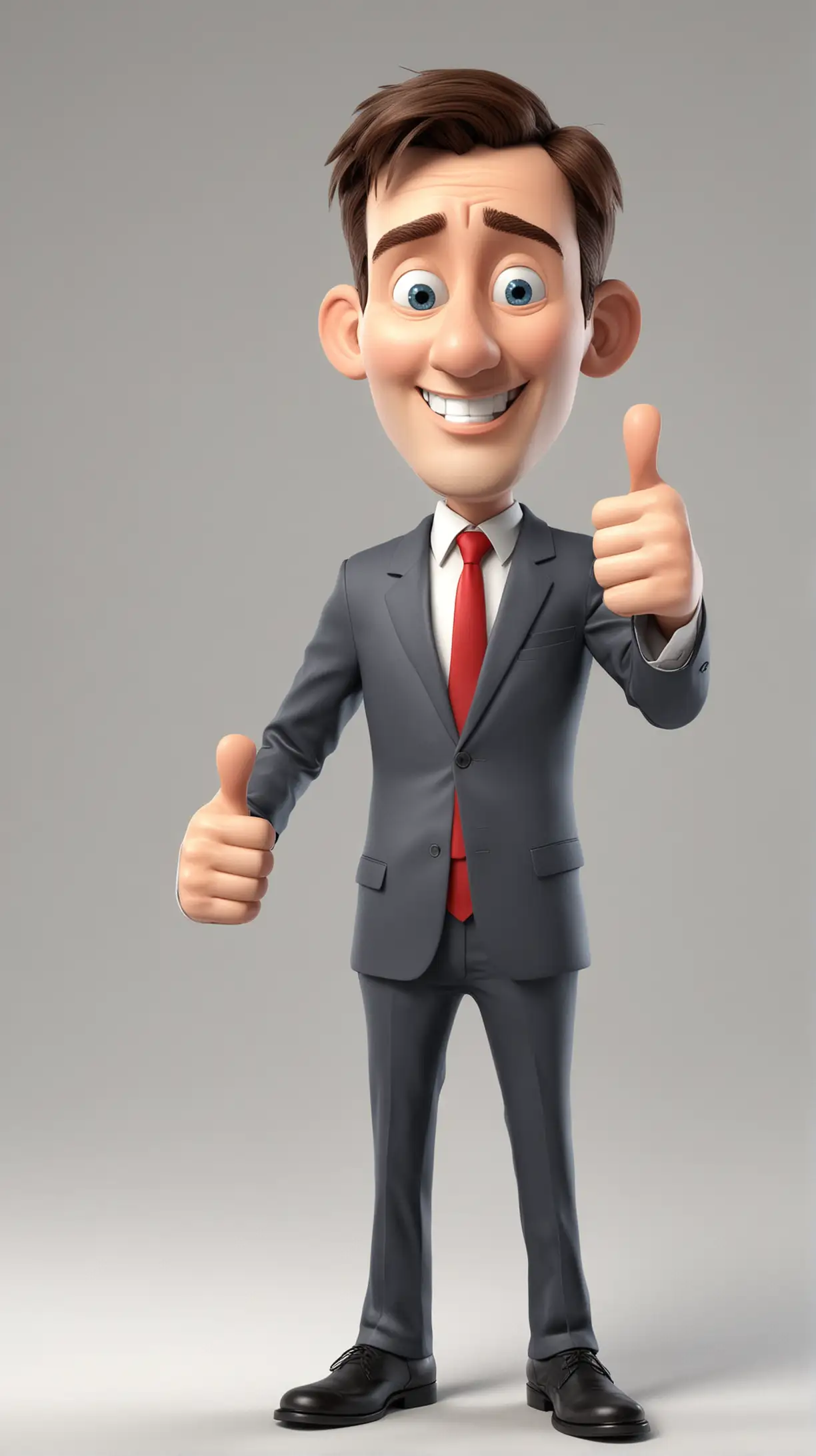 Cartoon Politician Giving Thumbs Up on White Background