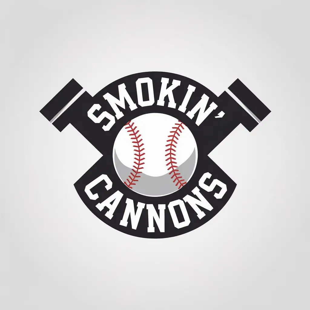 LOGO Design for Smokin Cannons Baseball Themed Minimalistic Design for Sports Fitness Industry