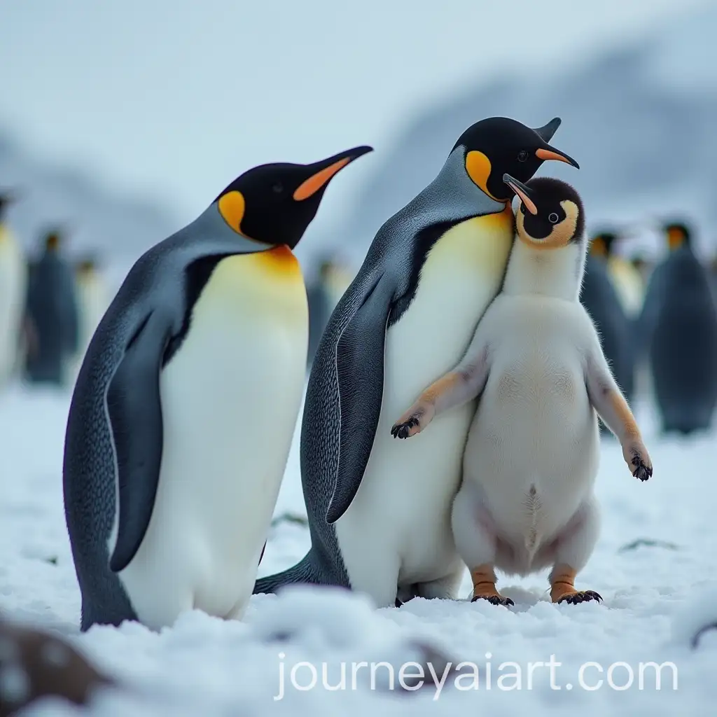 Penguins-Playfully-Interacting-with-a-Dog