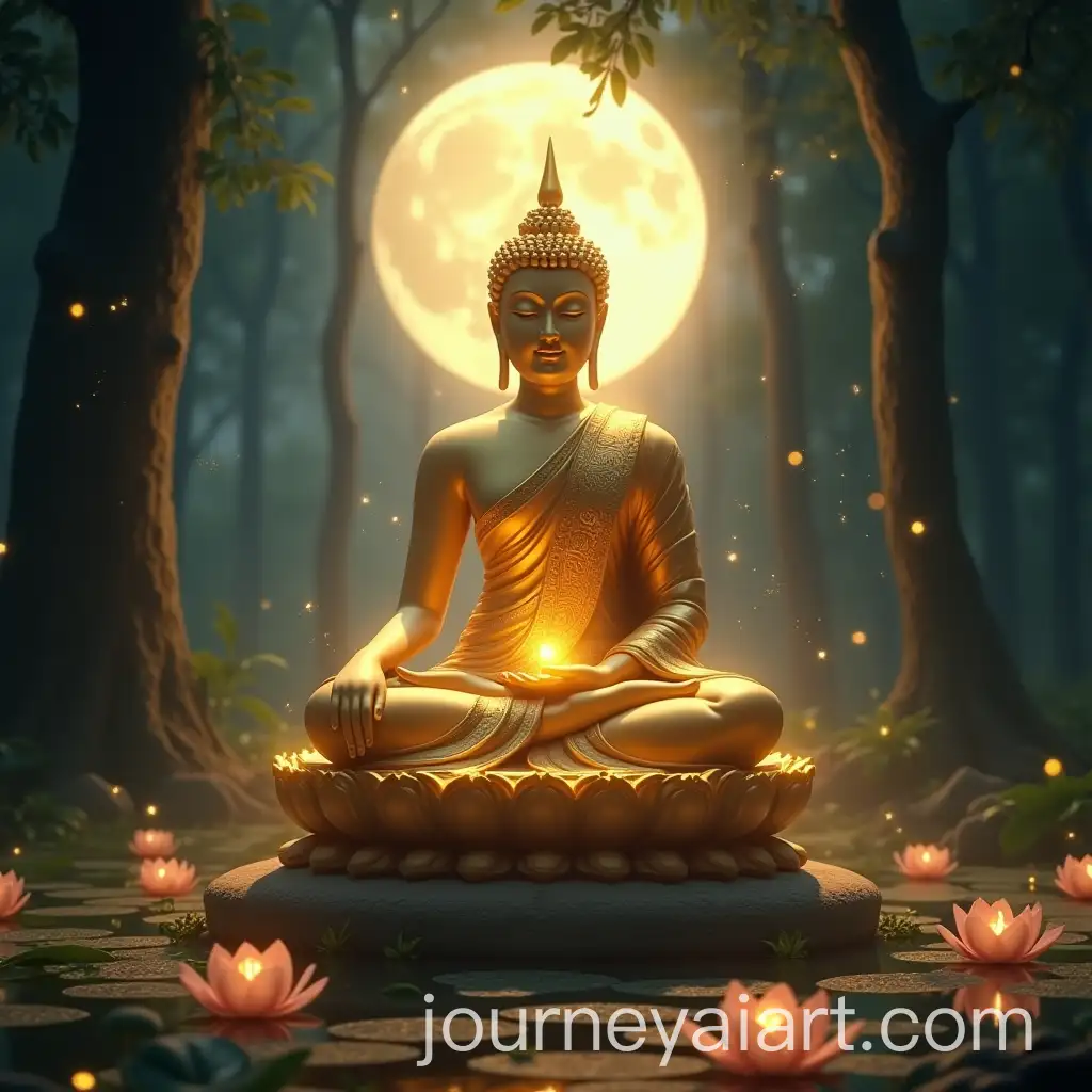 Majestic-Buddha-in-Sacred-Lotus-PoseAI-Image-Expansion-SEO-Under-the-Full-Moon