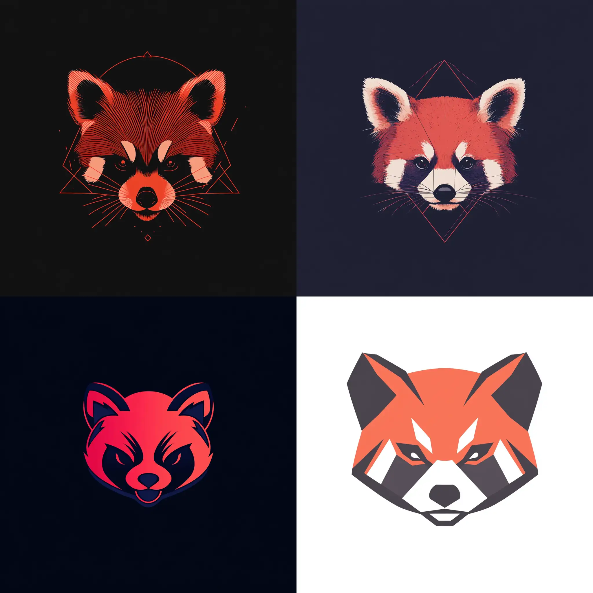 Minimalistic-Red-Panda-Head-Logo-with-Cyber-Elements