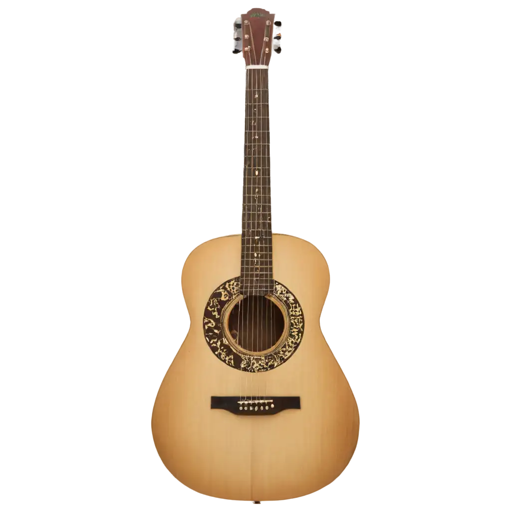 Acoustic-Guitar-with-Flower-on-the-Back-PNG-Image-Natural-Beauty-and-Musical-Harmony