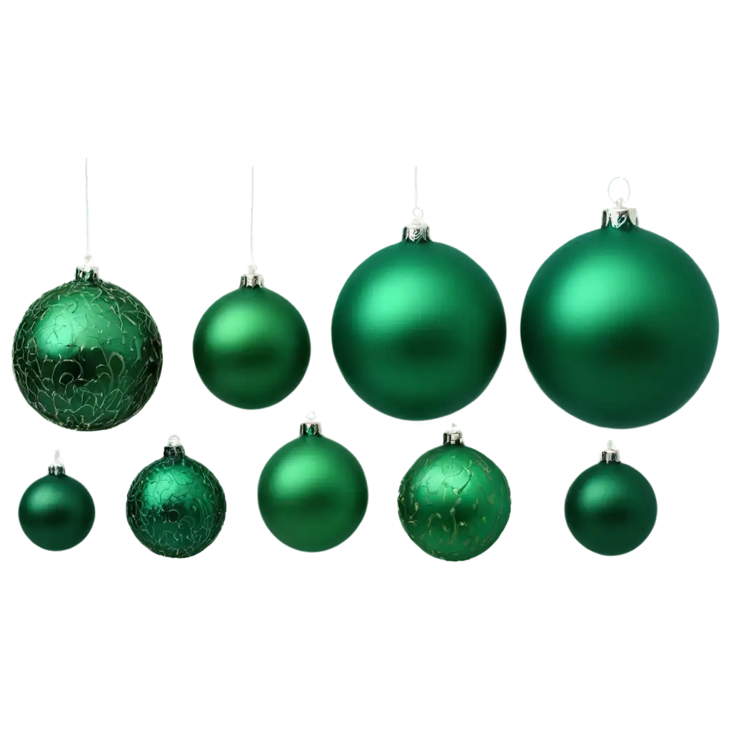 The Christmas tree ball is green