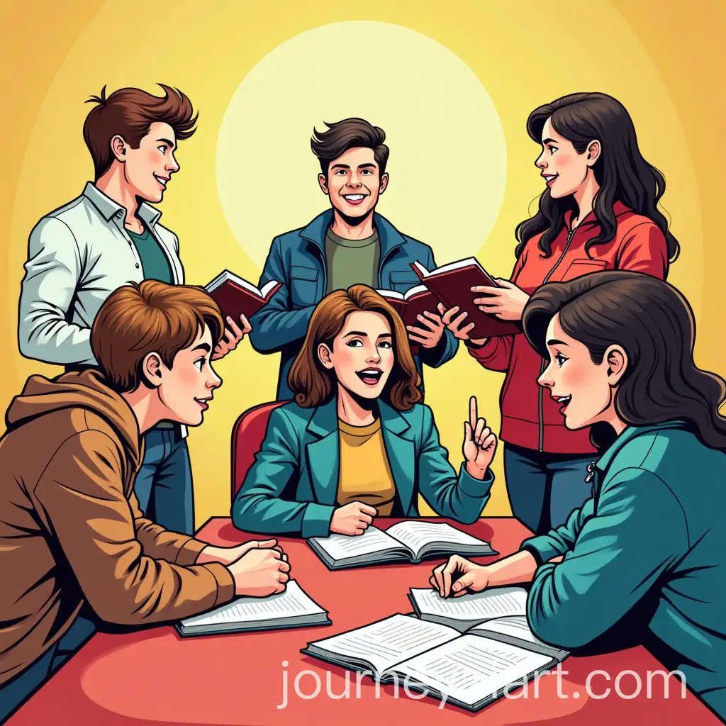 University-Students-Competing-in-Quiz-with-Vivid-Expressions