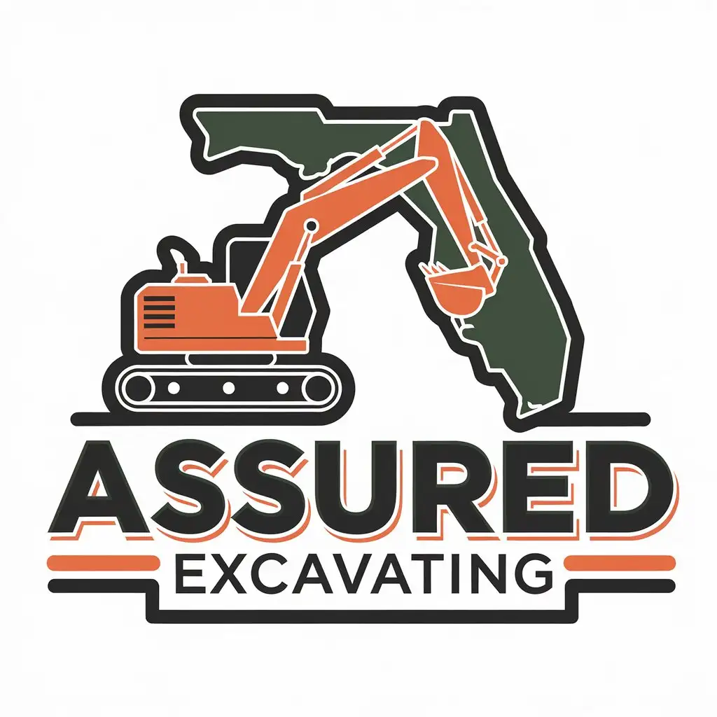 LOGO Design for Assured Excavating FloridaInspired Excavator Theme for the Construction Industry