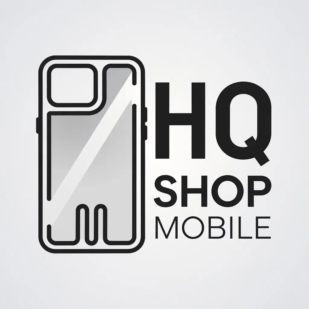 LOGO Design for HQ Shop Mobile Vector Logo with Phone Case Symbol on Clear Background