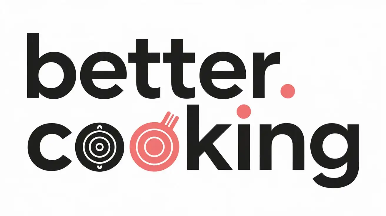 Creative FontBased Logo Design for Better Cooking with Food and Health Icons