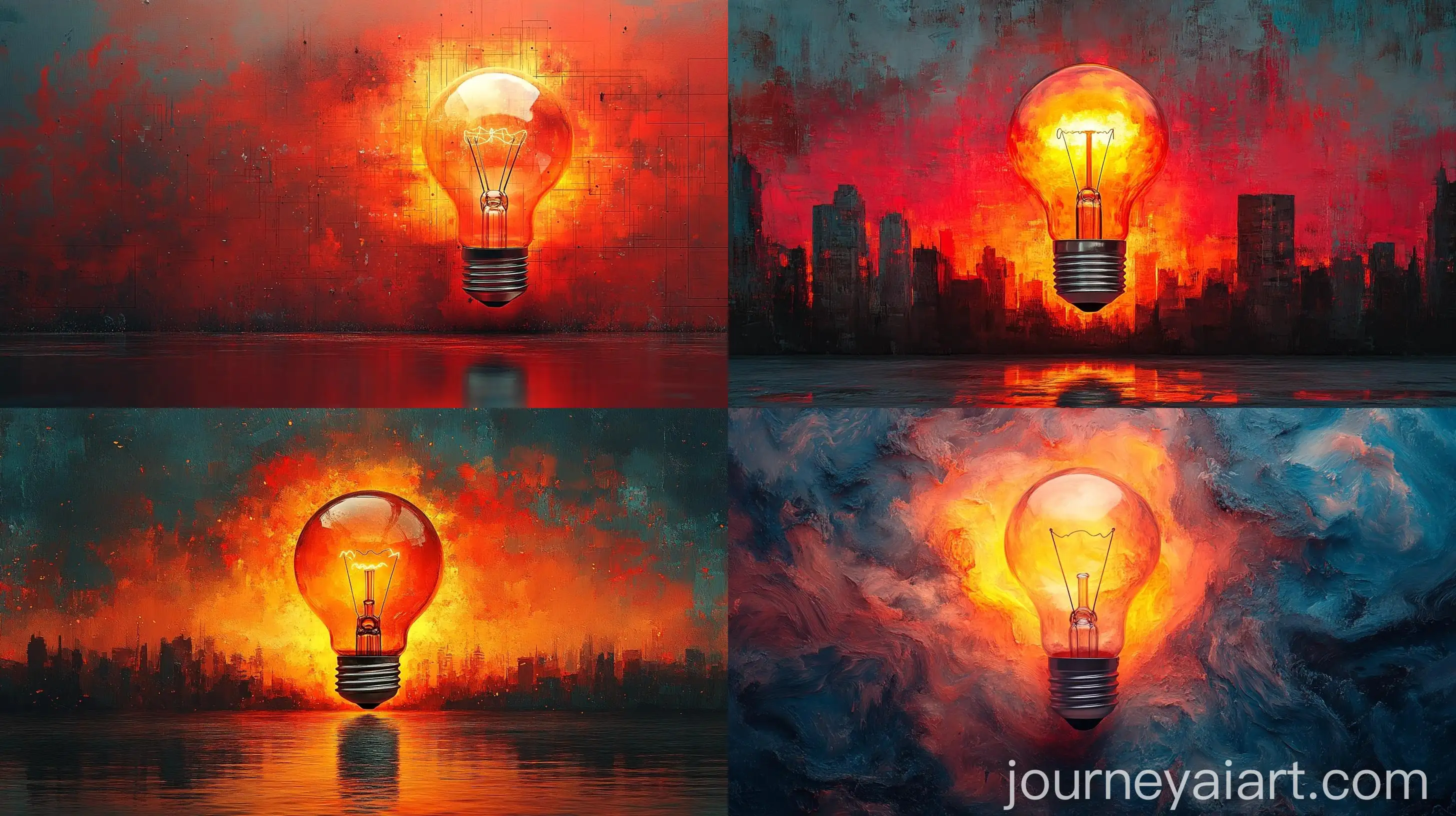 Abstract-Contemporary-Modern-Art-Collage-Illustration-of-Creative-Light-Bulb-Idea