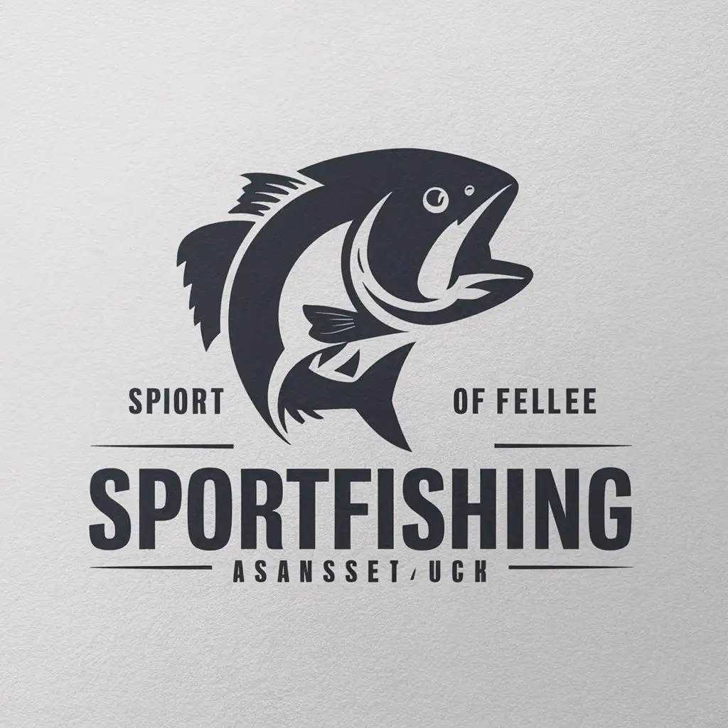 LOGO Design For Sportfishing Modern FishShaped F Emblem on Clear Background