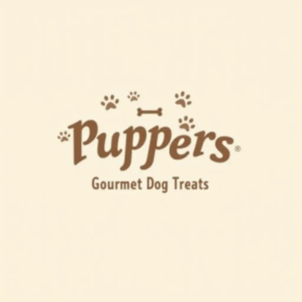 Playful-and-Elegant-Typography-for-Puppers-Gourmet-Dog-Treats-with-Paw-Prints-and-Bone-Accents