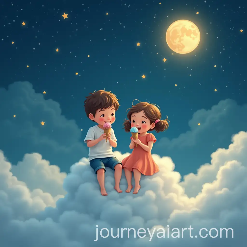Children-Enjoying-Ice-CreamAI-Art-Prompt-Expansions-on-a-Cloud-Under-a-Starry-Night-Sky