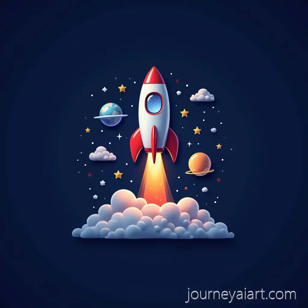Telegram-SpaceThemed-Logo-with-Rocket-Duck-and-Star-Elements
