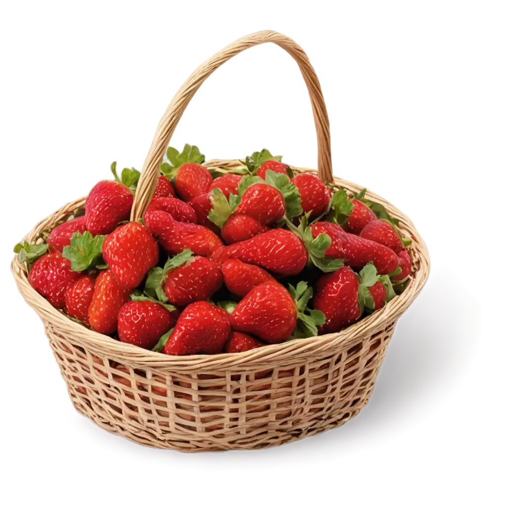 Vibrant-Basket-of-Strawberries-PNG-Freshness-Captured-in-HighQuality-Image-Format