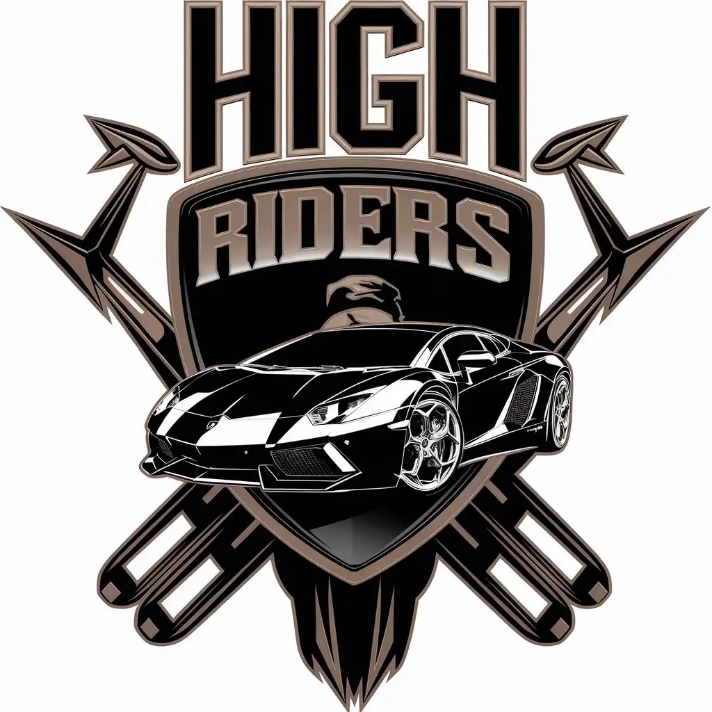 LOGO Design for High Riders Lamborghini Car Symbol with Vector Complex Design and Clear Background