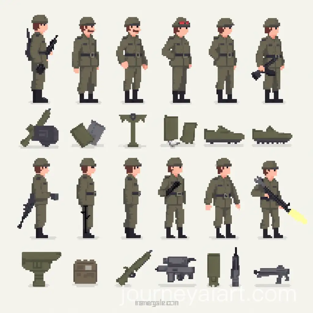 Military-Character-Sprite-Sheet-Various-Poses-and-Actions-in-Pixel-Art-Style