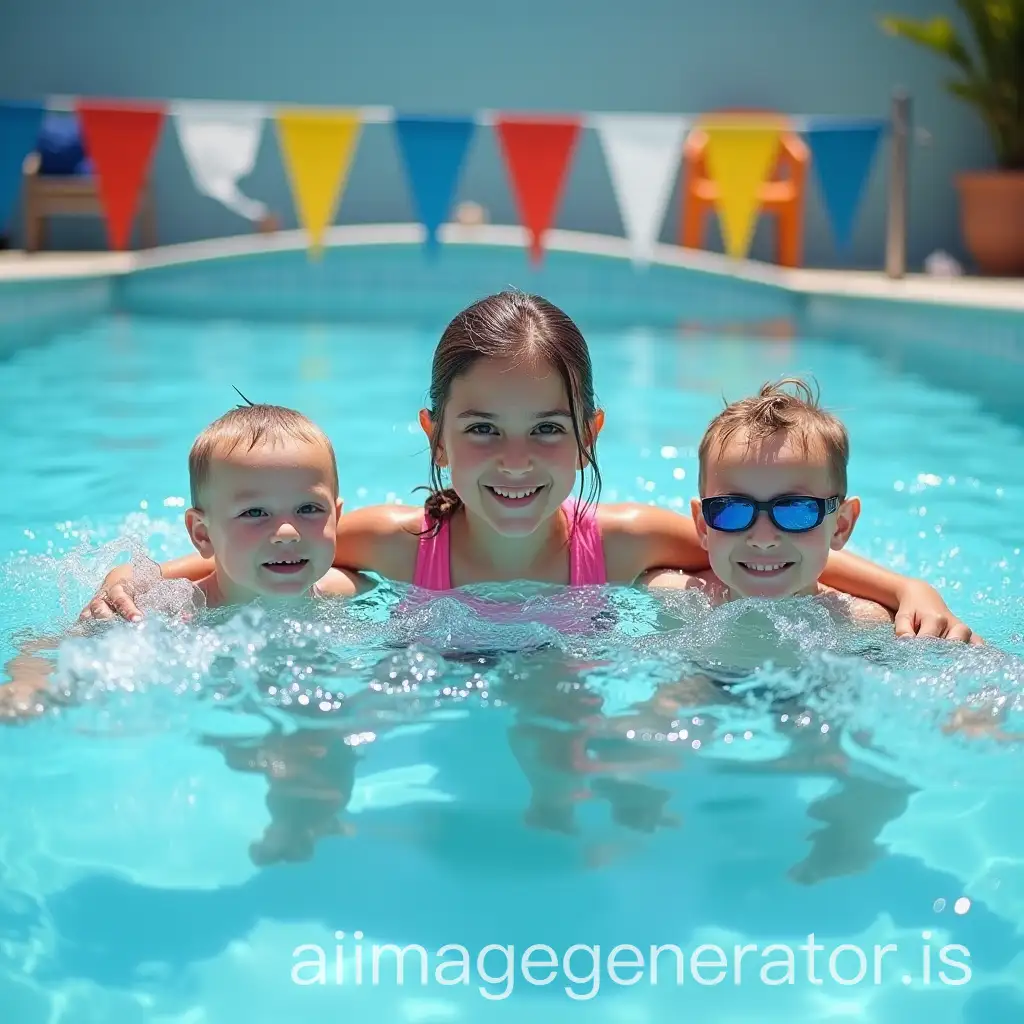 Children-Having-Fun-in-the-Swimming-Pool-on-a-Sunny-Day