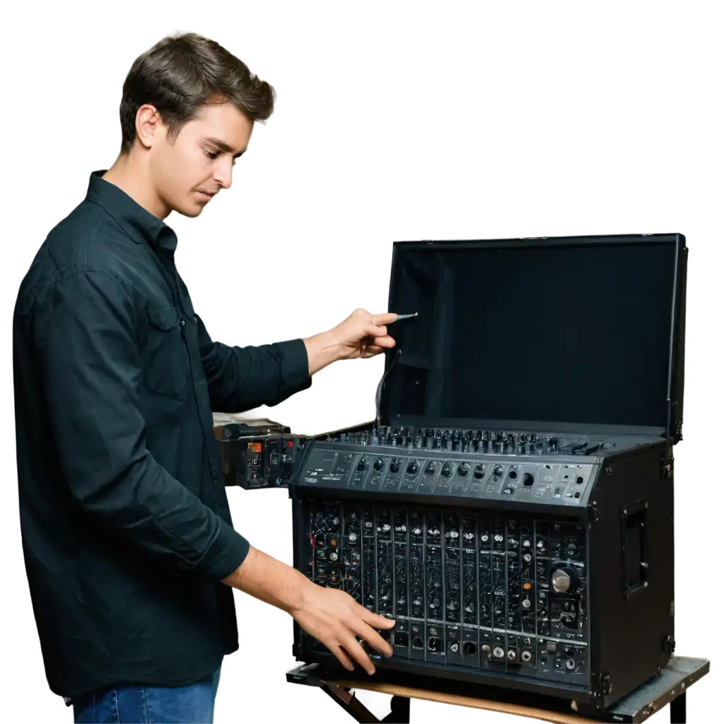 Professional-Sound-Technicians-Adjusting-Equipment-PNG-Image-of-Sound-Engineers-at-Work