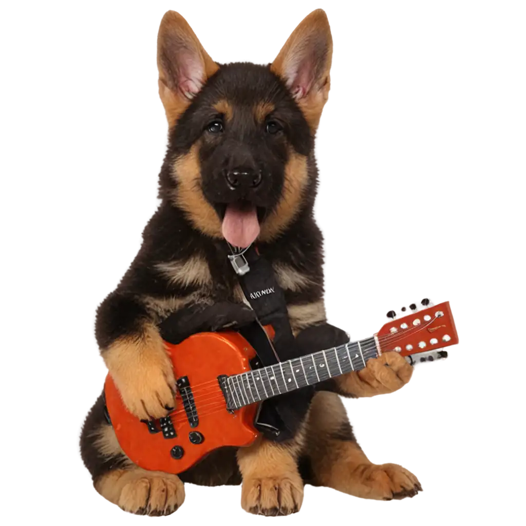 Adorable-German-Shepherd-Puppy-with-a-Guitar-PNG-Perfect-for-Your-Creative-Projects