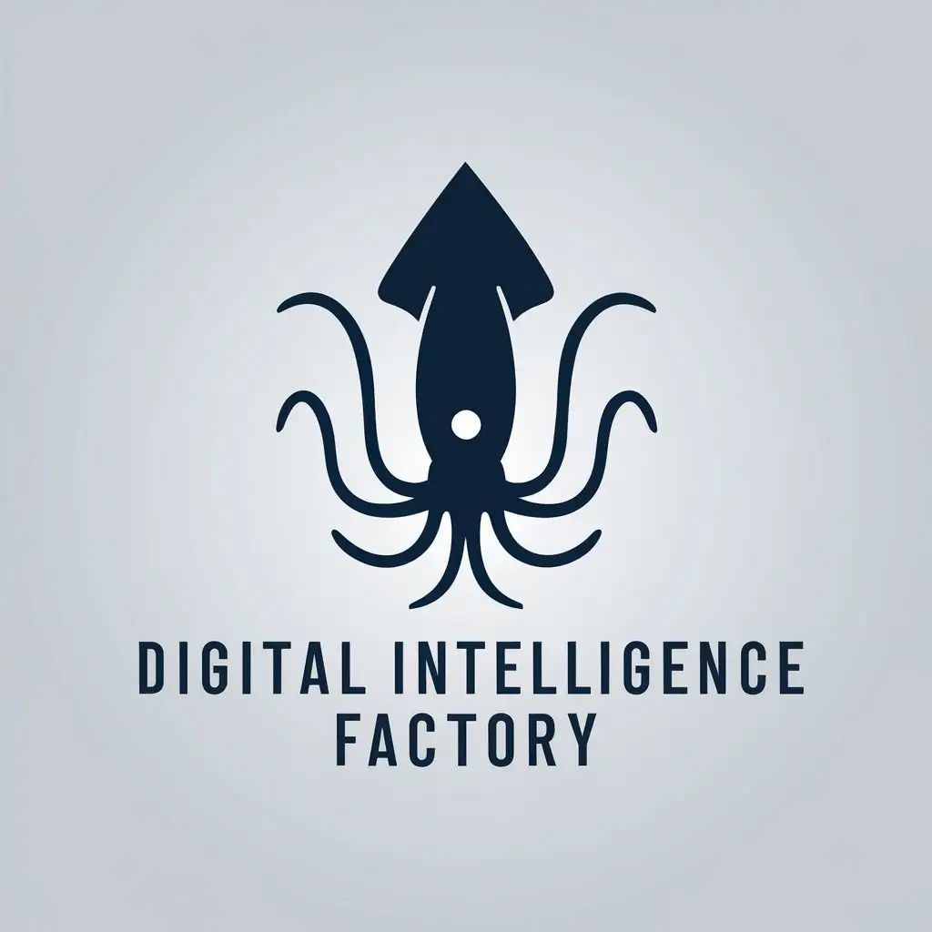 LOGO-Design-for-Digital-Intelligence-Factory-Minimalistic-Squid-Symbol-in-Technology-Industry