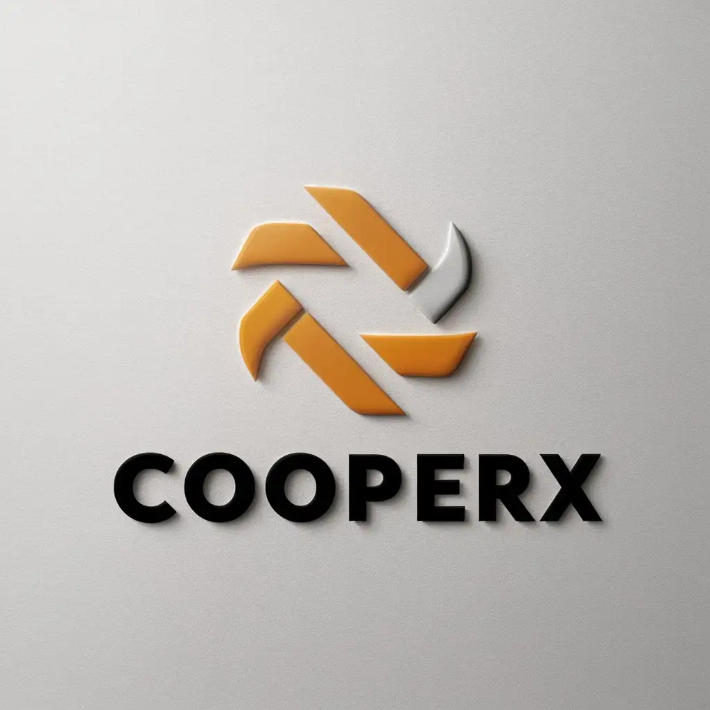 LOGO Design For CooperX Realistic Corporate Symbol on White Background