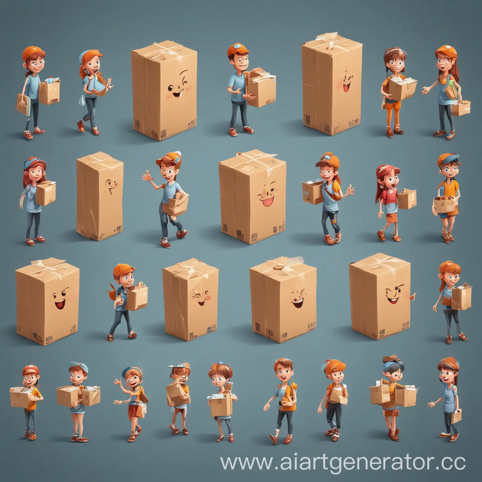 Characters-Passing-a-Goods-Vector-Package