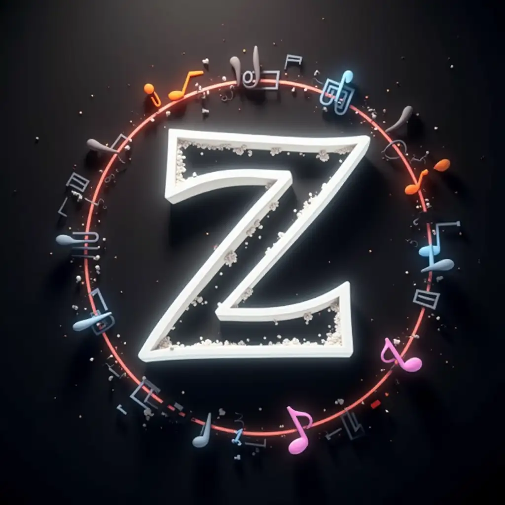 3D-White-Z-Logo-Design-with-Musical-Symbols-Background