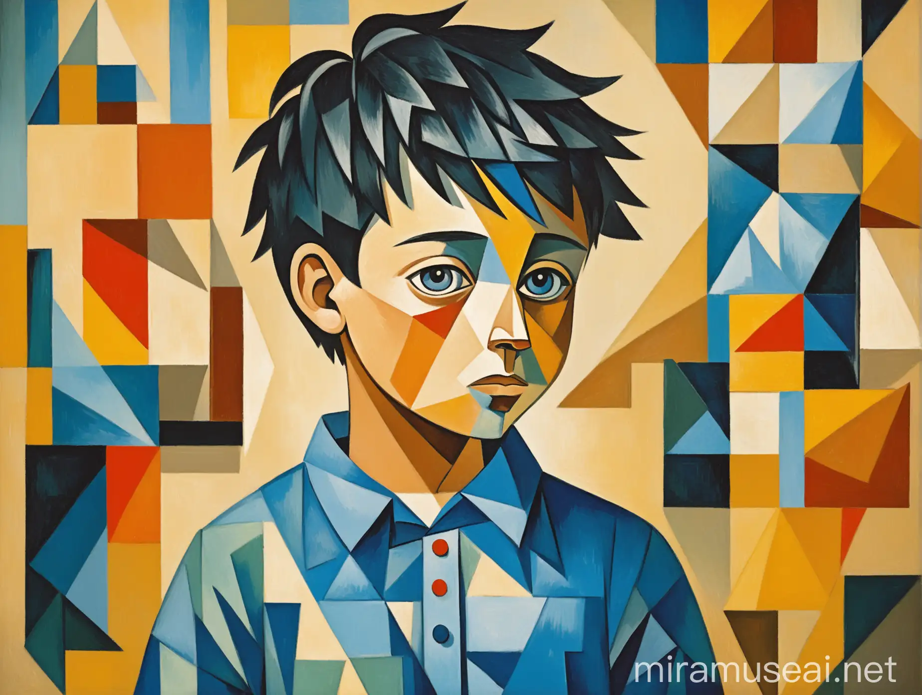 Cubist Style Portrait of a Young Boy by Pablo Picasso