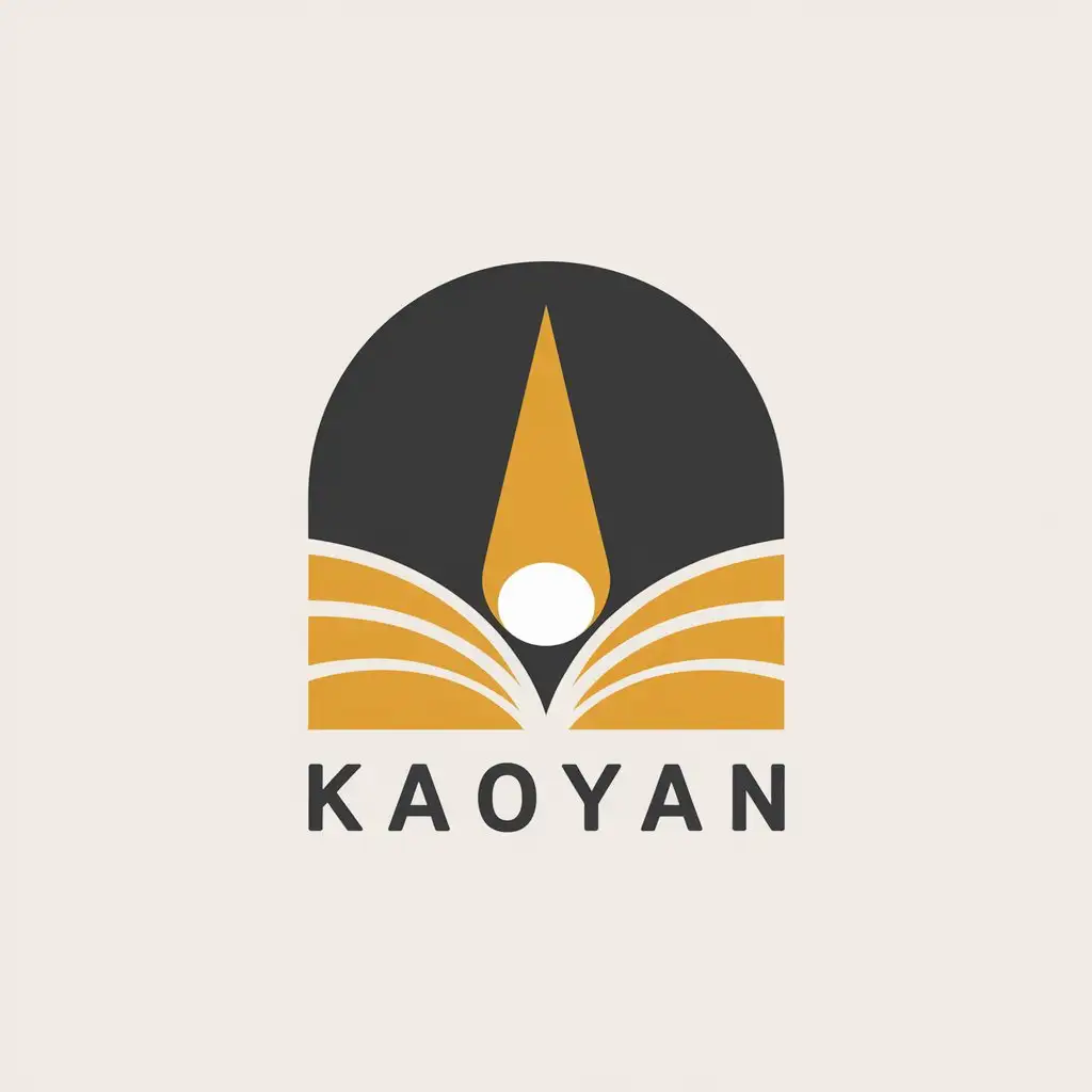 a vector logo design,with the text "kaoyan", main symbol:A light in the dark night, warm colors,Minimalistic,be used in Education industry,clear background