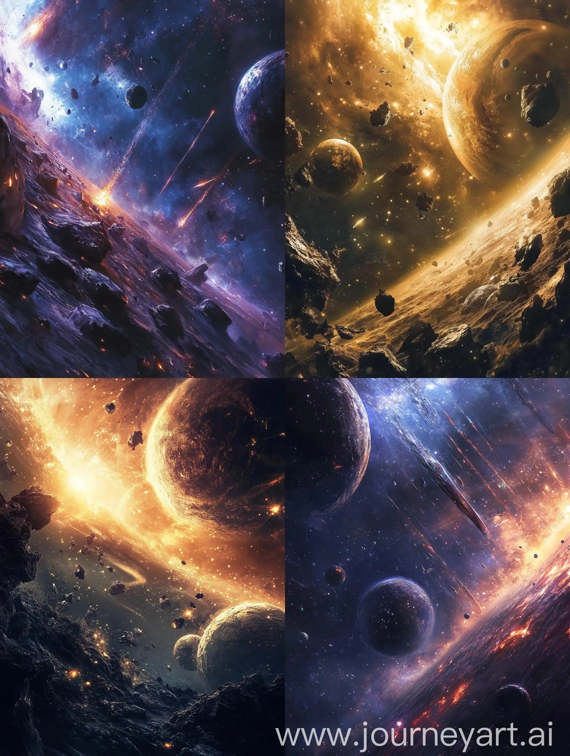 Cosmos-with-Planets-and-Meteorites-Artwork