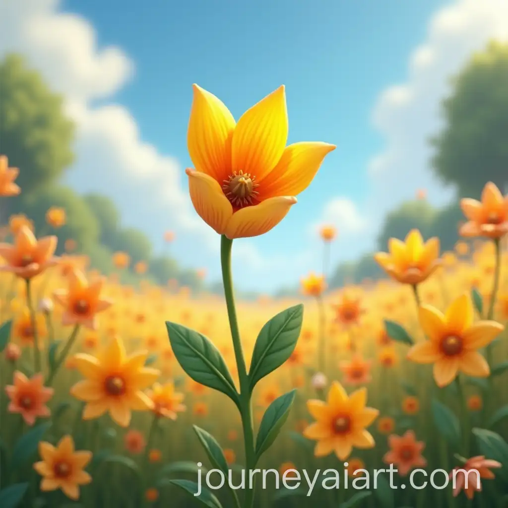 AI-Image-Prompt-ExpansionLost-Flower-in-a-Vibrant-Flower-Field-DisneyInspired-3D-Animation