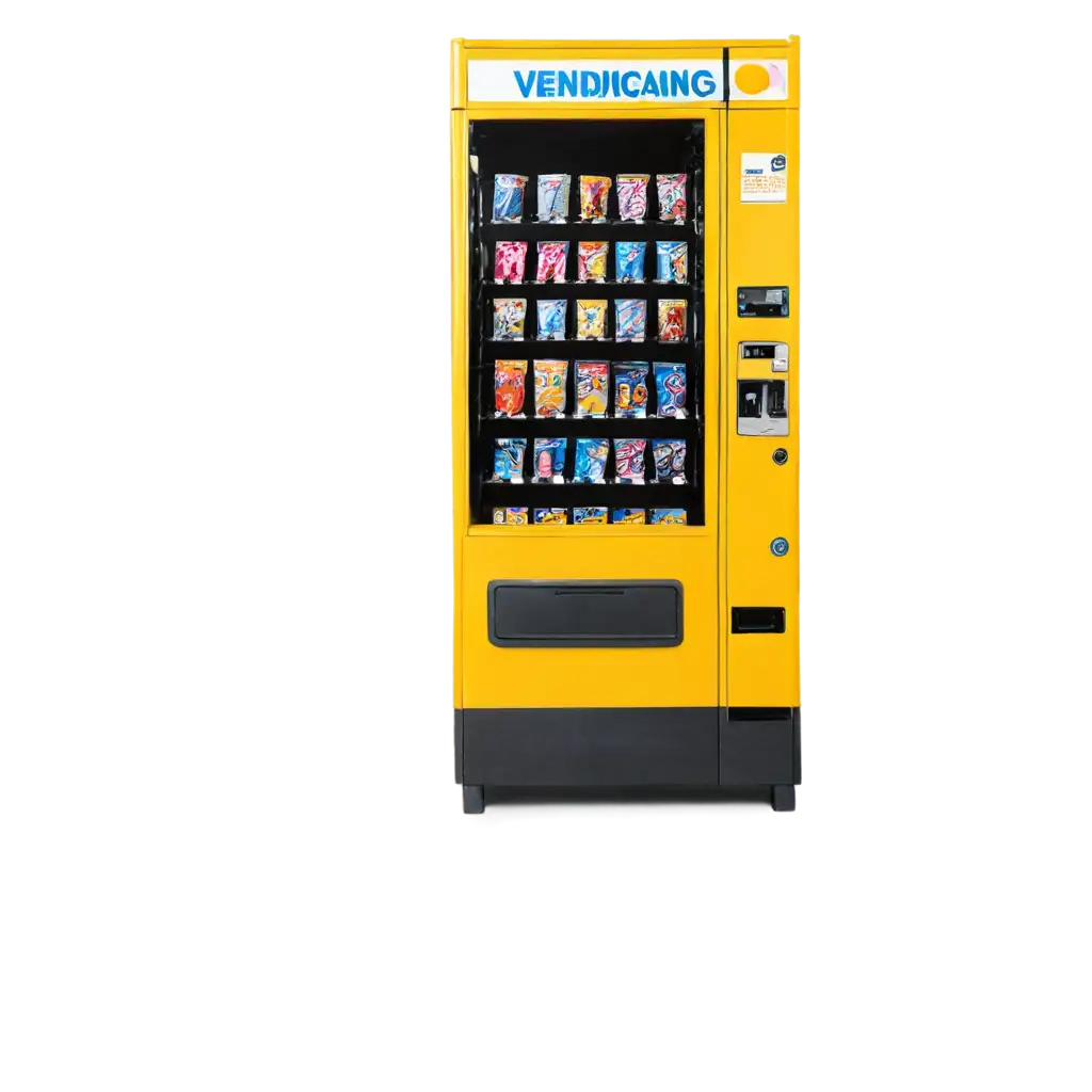 HighQuality-PNG-of-a-Yellow-Empty-Vending-Machine-for-Versatile-Applications