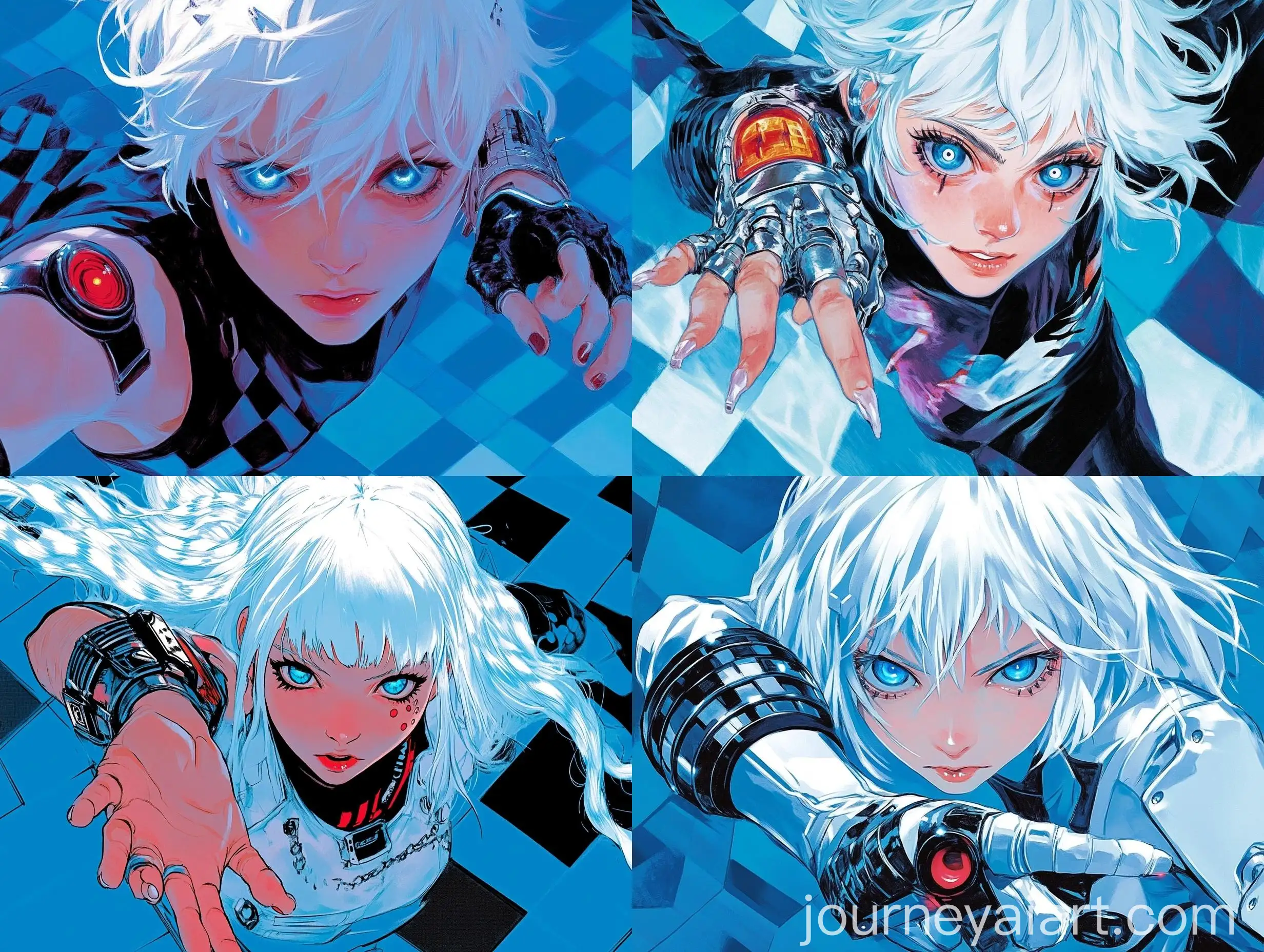 Futuristic-Manga-Art-WhiteHaired-Character-with-Heterochromia-and-Futuristic-Arm-Cuff