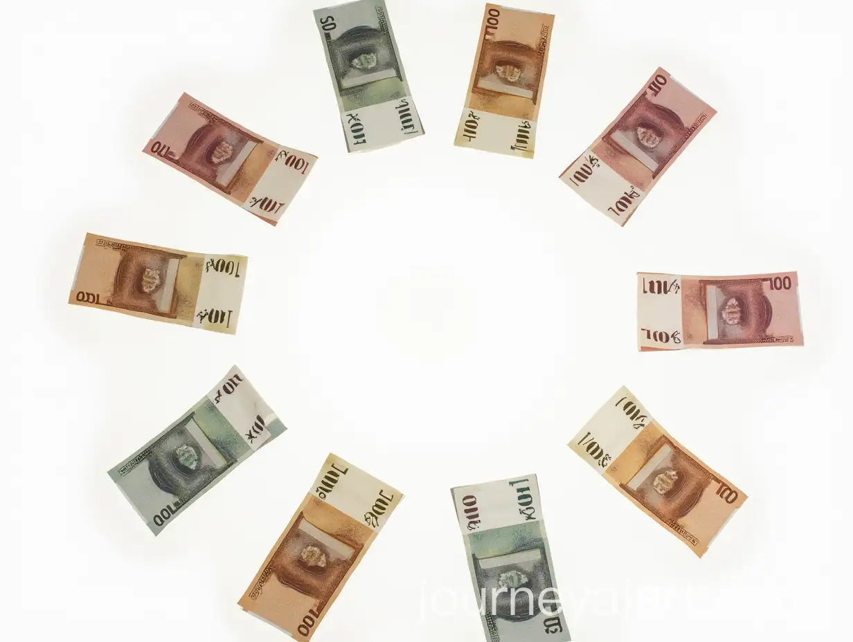 Turkish-Lira-Banknotes-Arranged-in-Circle-with-Map-on-White-Background