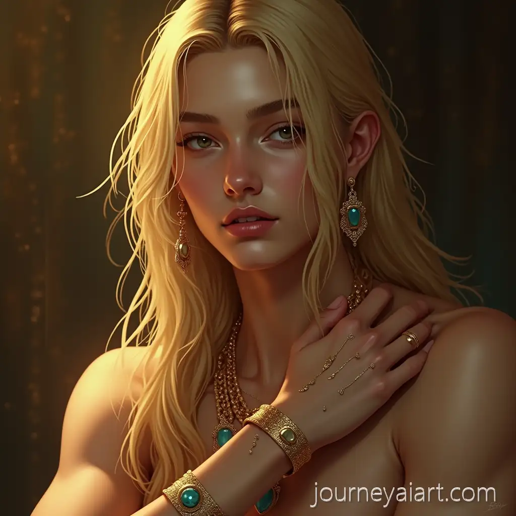 AndAndrogynous-man-with-jewelryrogynous-Young-Man-with-Golden-Jewelry-in-Luxurious-Mystical-Atmosphere