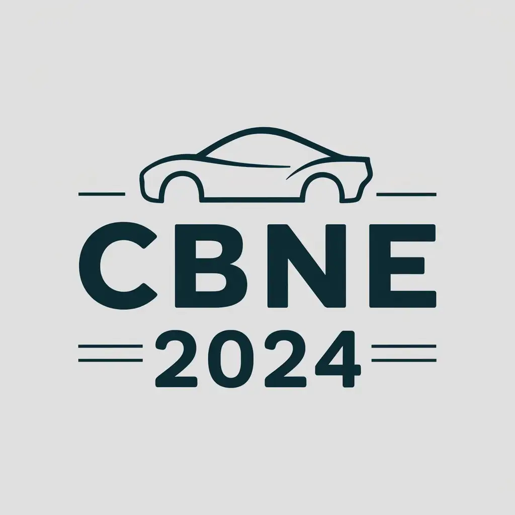 a vector logo design,with the text "CBNE 2024", main symbol:new energy vehicle,Moderate,be used in Automotive industry,clear background