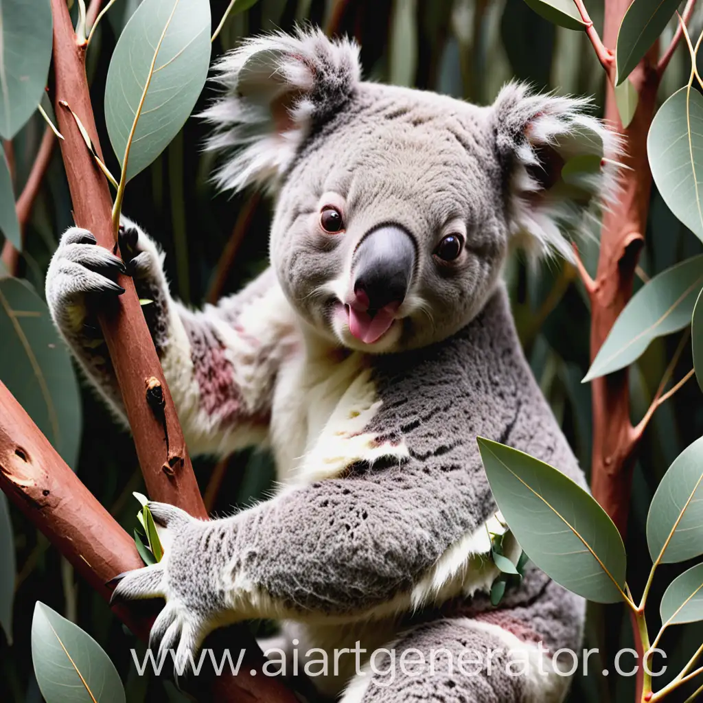 Koala-Eating-Eucalyptus-Leaves