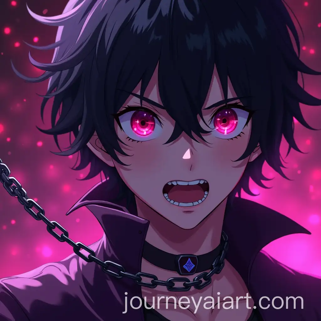 Anime-Character-MidTransformation-with-Chain-and-Carnage-Fangs-in-Purple-Crimson-Artwork