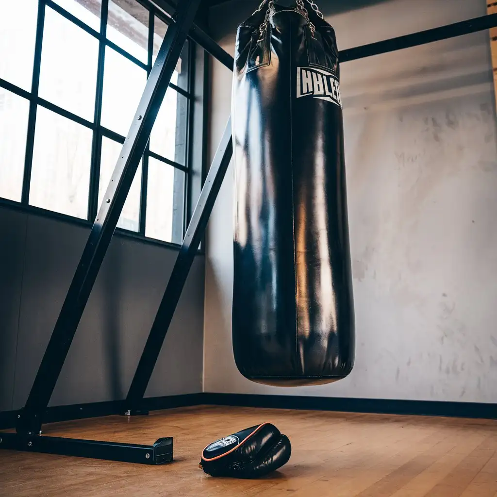 Sleek Freestanding Punching Bag in a Gym