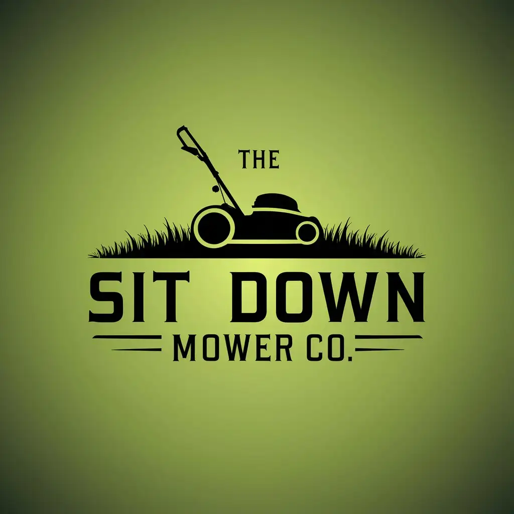 LOGO Design For The Sit Down Mower Co Contemporary Green Black with Lawn Mower and Grass Elements