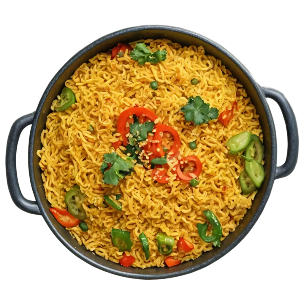 Masala-Maggi-Top-View-with-Fresh-Vegetables-on-PNG-Format