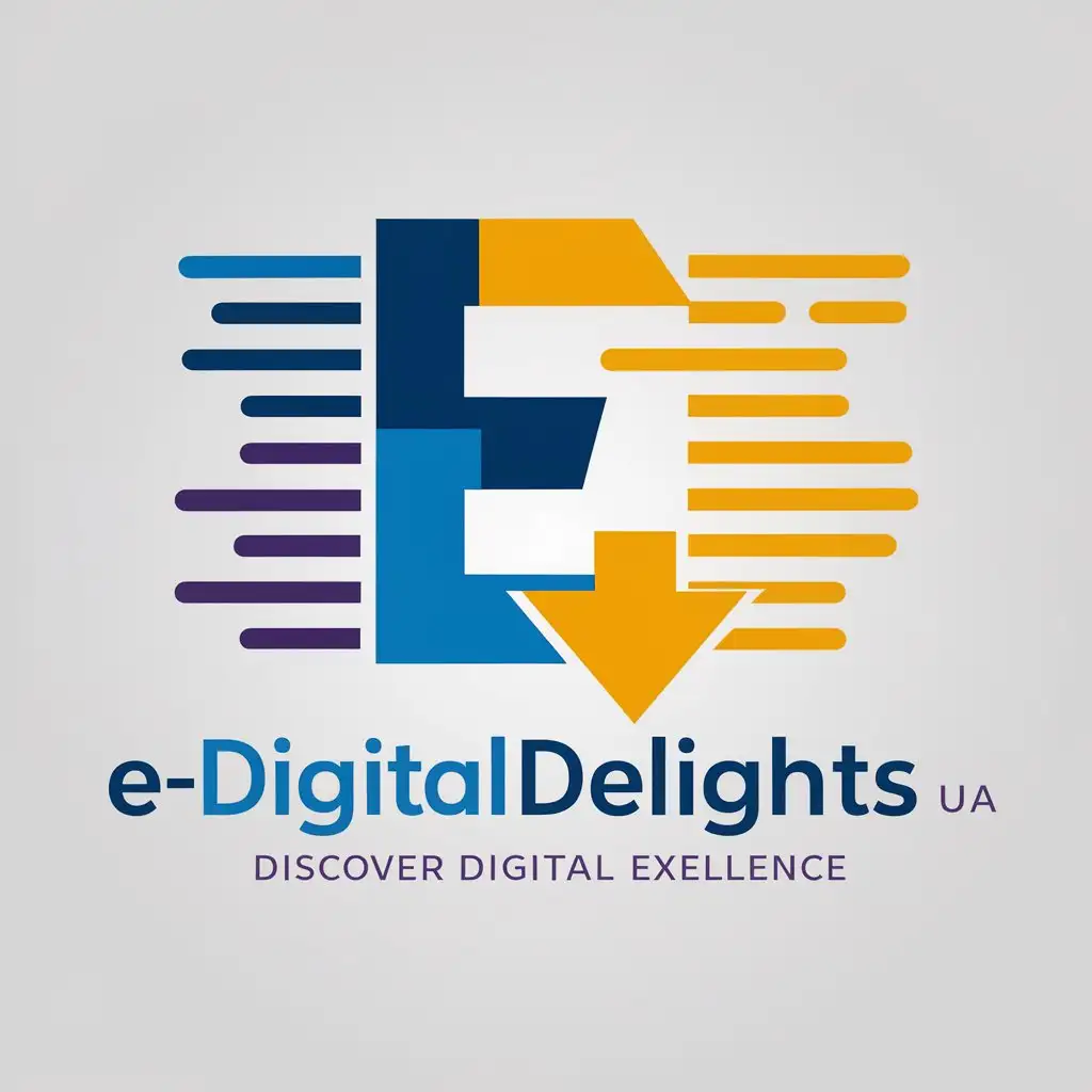 LOGO-Design-For-EDigital-Delights-UA-Electronic-Theme-with-Uploading-Arrow-Symbol