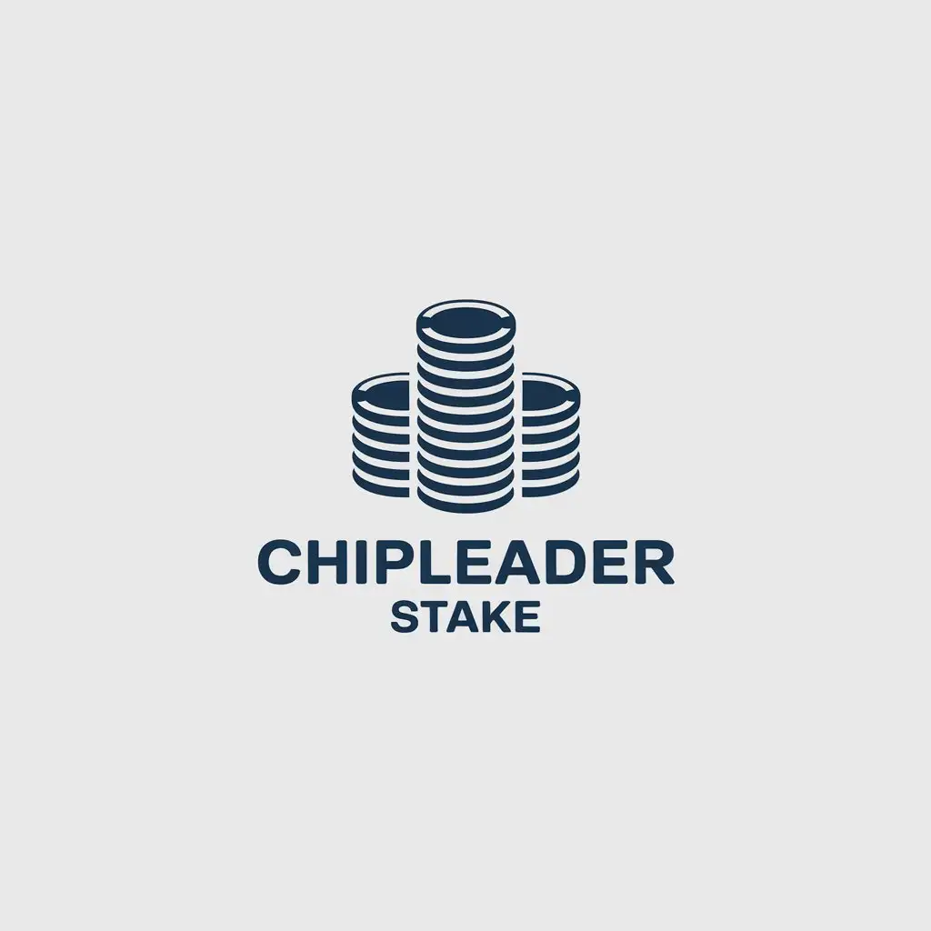 LOGO Design for Chipleader Stake Minimalistic Vector with Three Poker Chip Stacks for Technology Industry