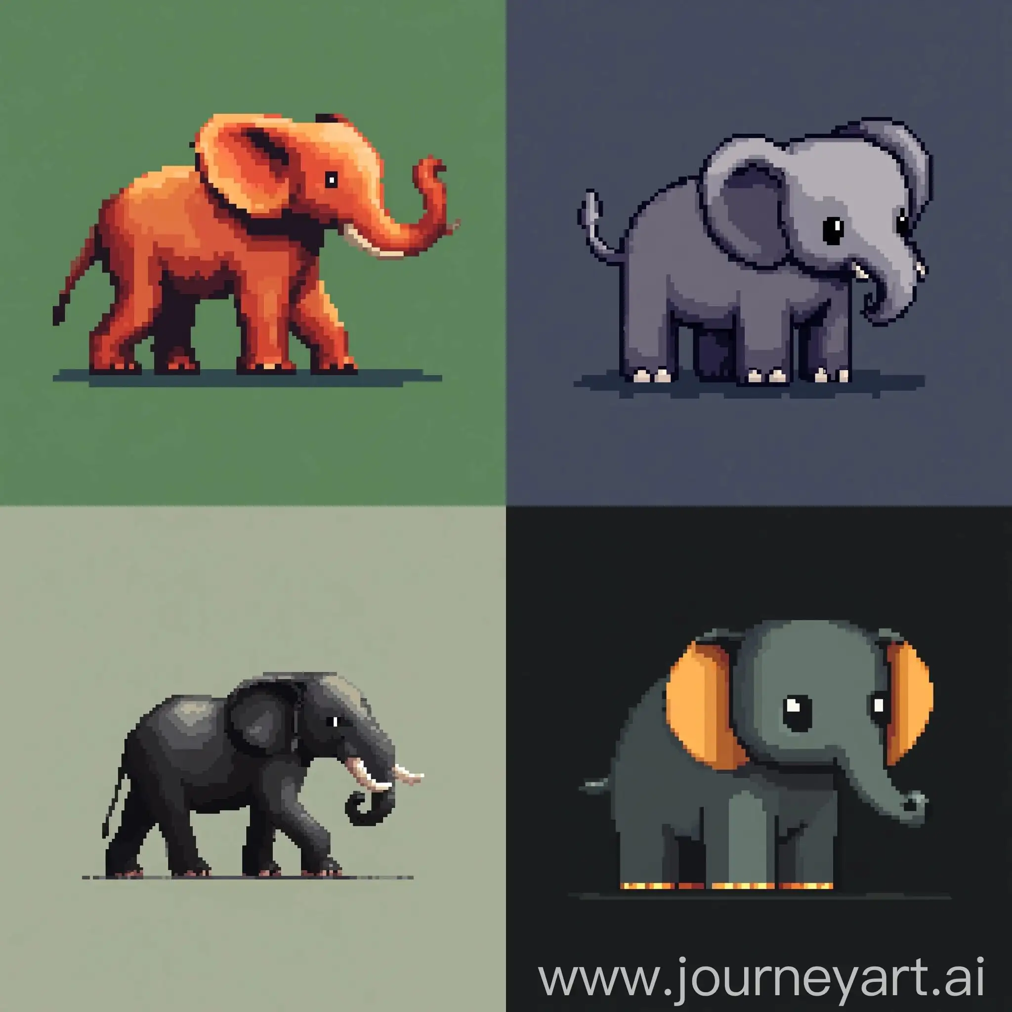 Minimalist-Pixel-Art-Elephant-on-White-Background