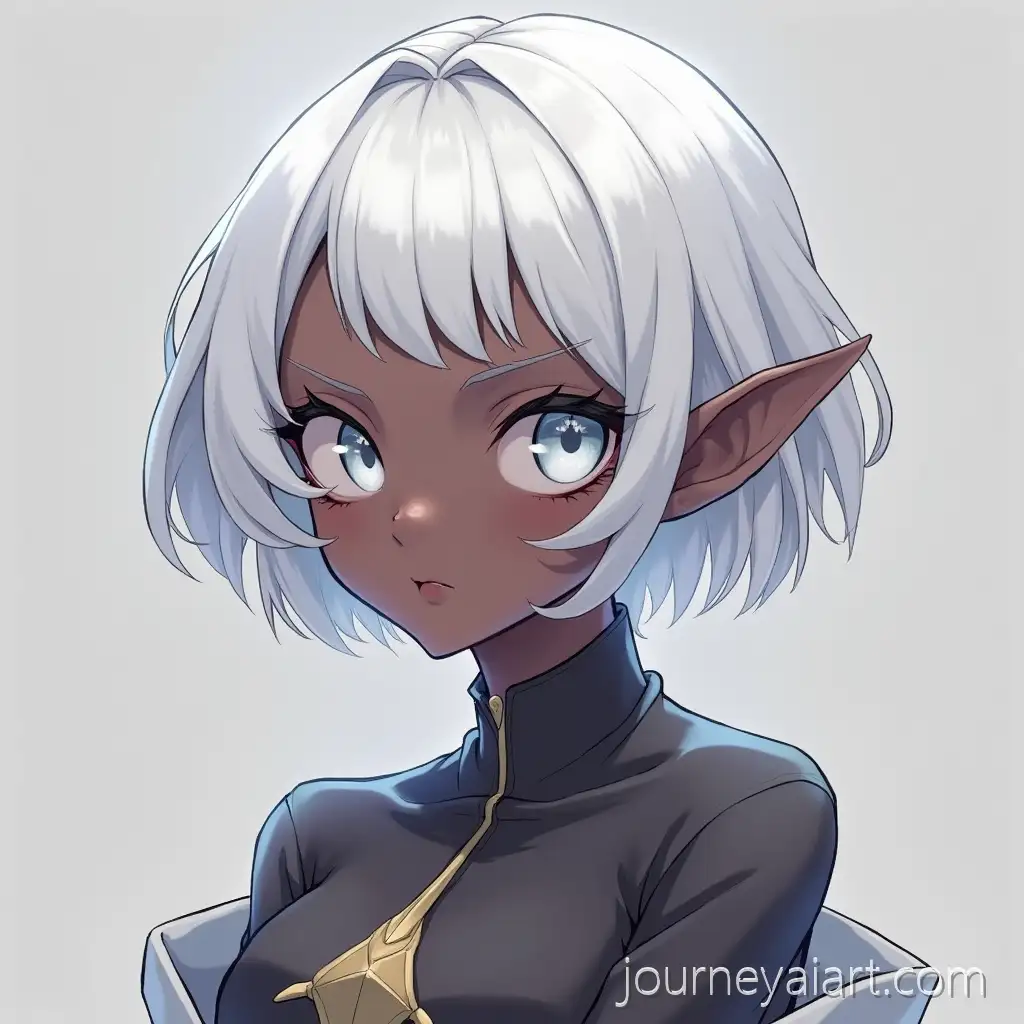 Honkai-Style-Female-Elf-with-Dark-Skin-and-Silver-Eyes-in-aHonkai-style-female-elf-Short-Bob-Cut