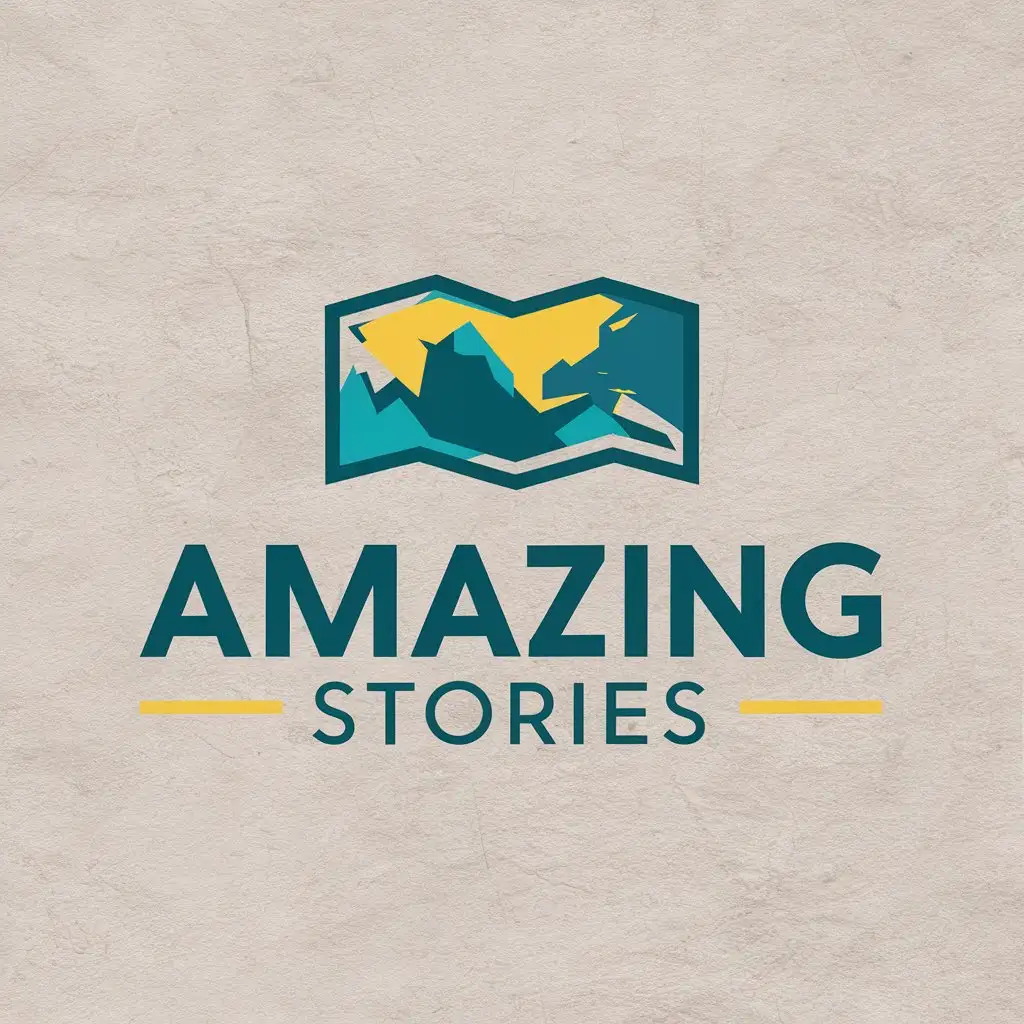 a vector logo design,with the text "Amazing Stories", main symbol:map,Moderate,be used in Travel industry,clear background