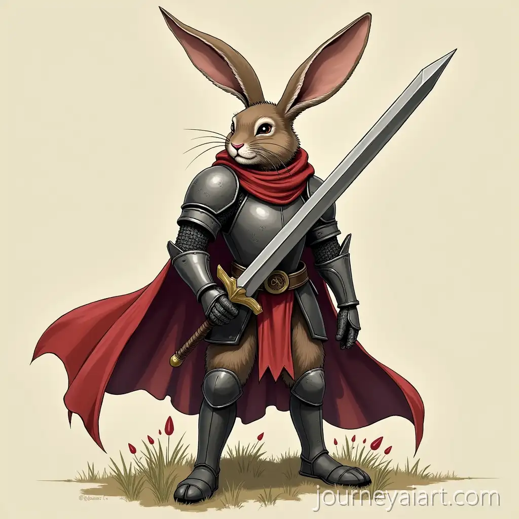 A-Brave-Rabbit-Knight-in-Medieval-Armor