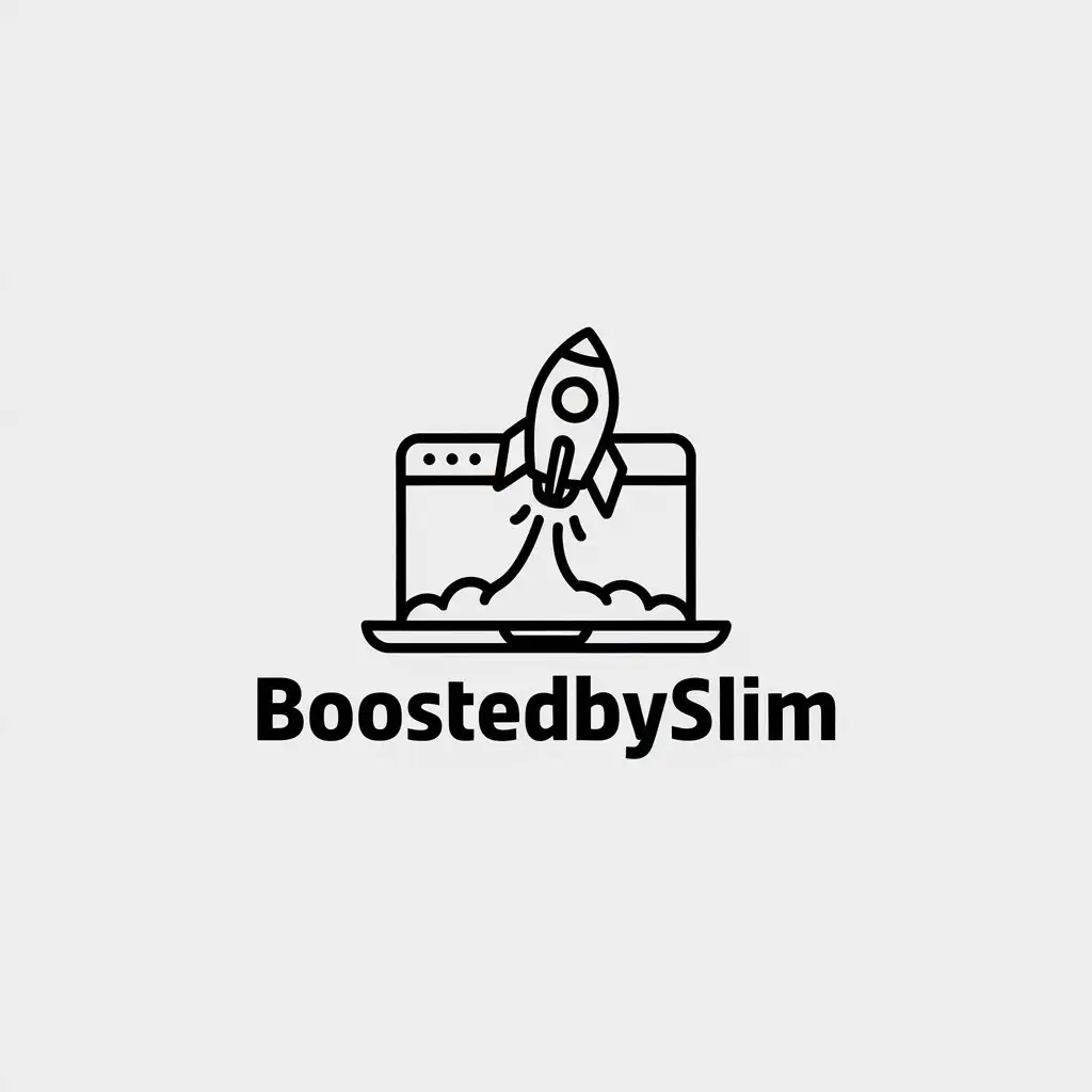 LOGO Design for Boostedbyslim Minimalistic Ads Symbol for Internet Industry with Clear Background